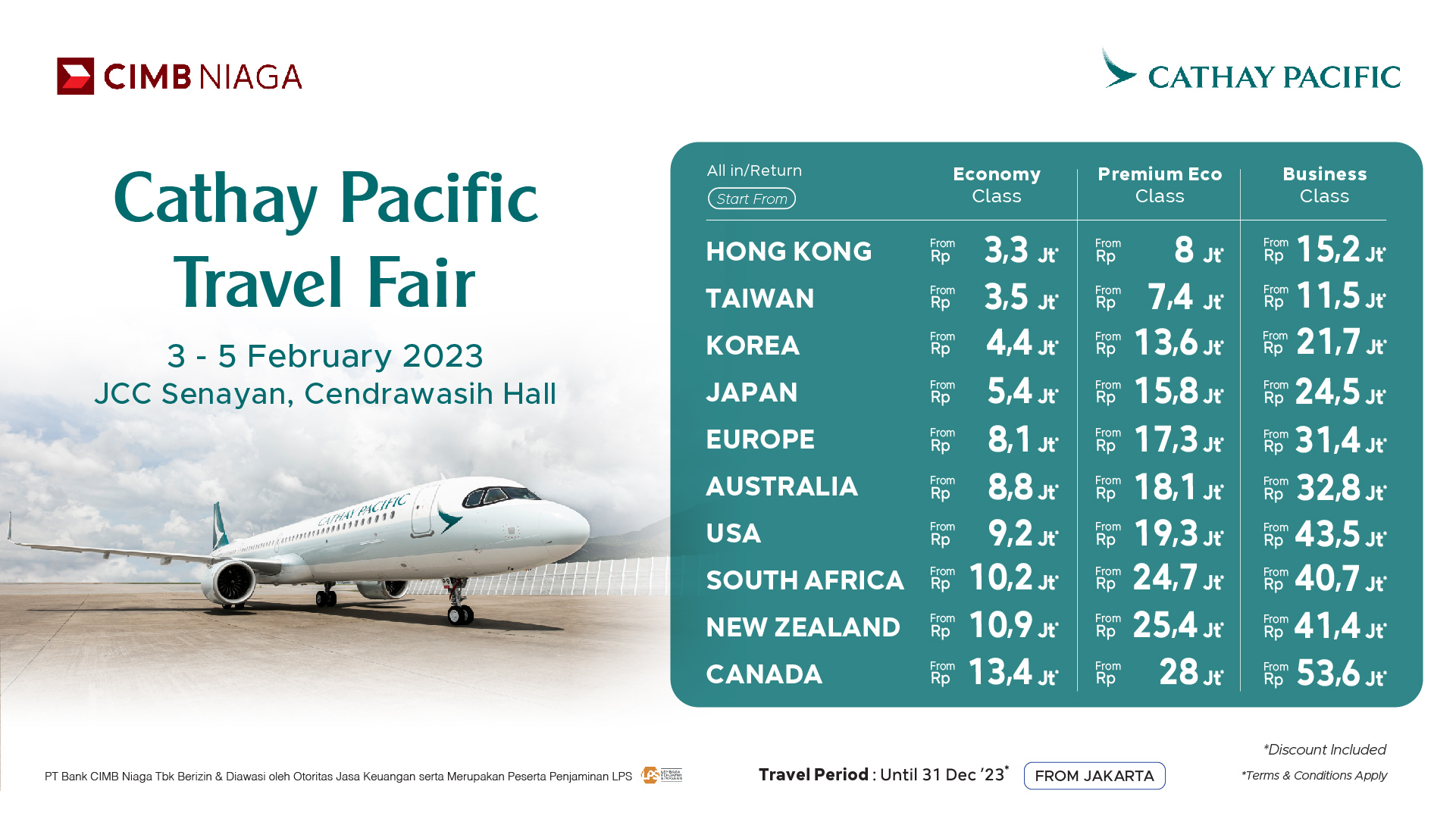 Cathay Pacific Travel Fair Dwidayatour 2023